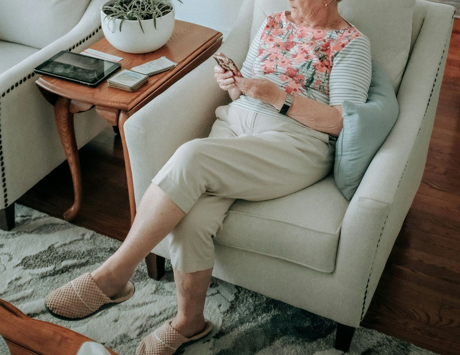 a person sitting in a chair